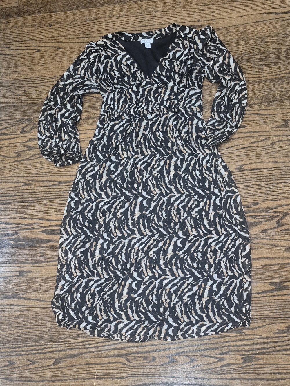 Sofia Jeans by Sofia Vergara Zebra Print Midi Dress Size M 8-10